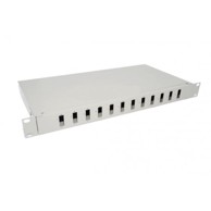 NFO Patch panel 1U 19" 12x SC duplex, zatvoreni, 1 ladica, svijetlosivi